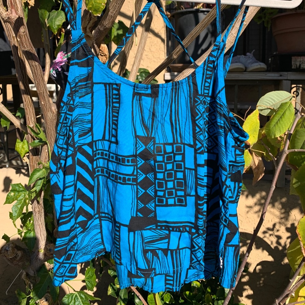 Blue and black vans spaghetti top